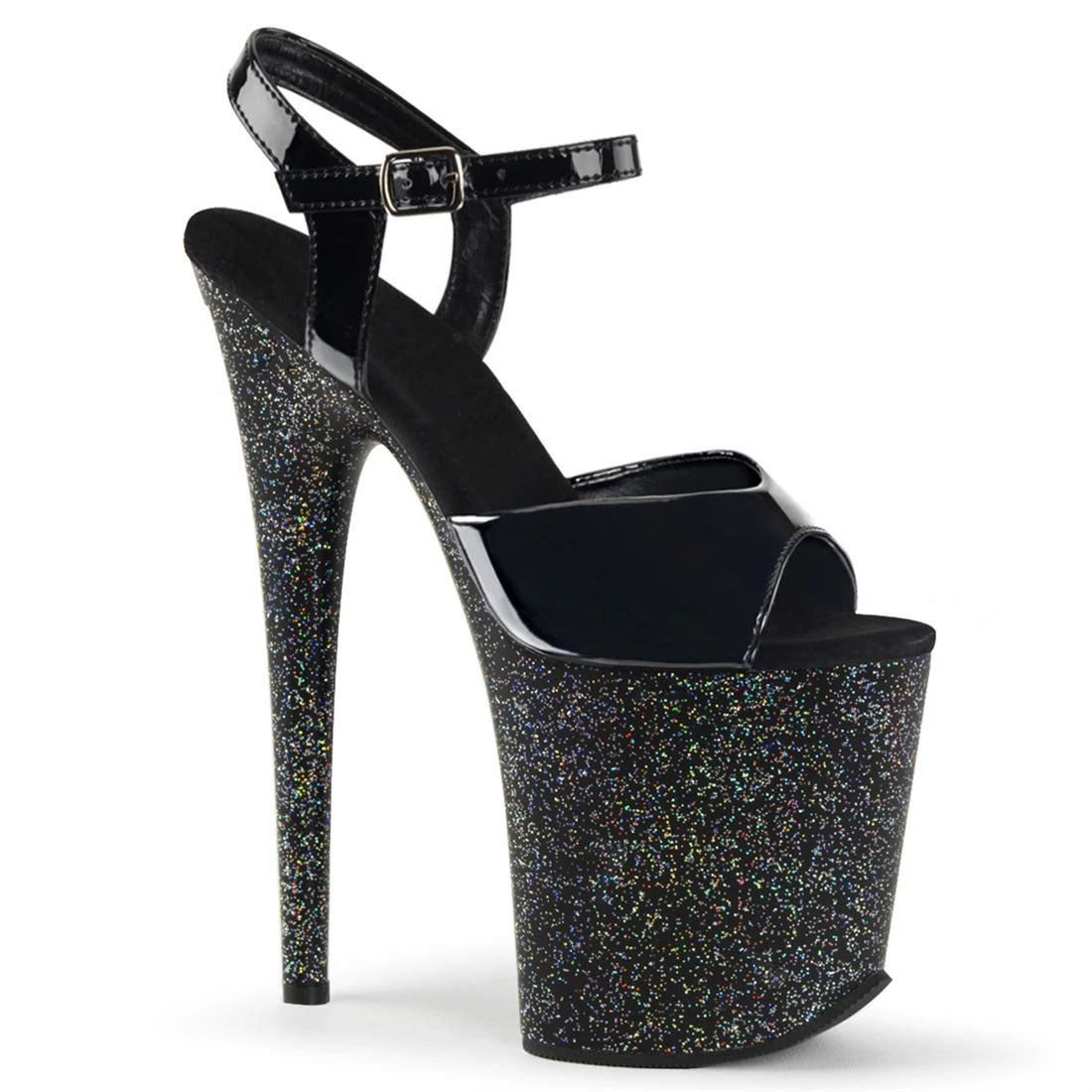 Black Vamp Stiletto High Pole Dance Model Sandals