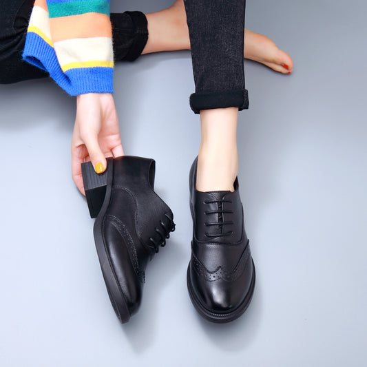 Women's & Men's Chunky Platform Genuine Retro British Style Men's Shoes