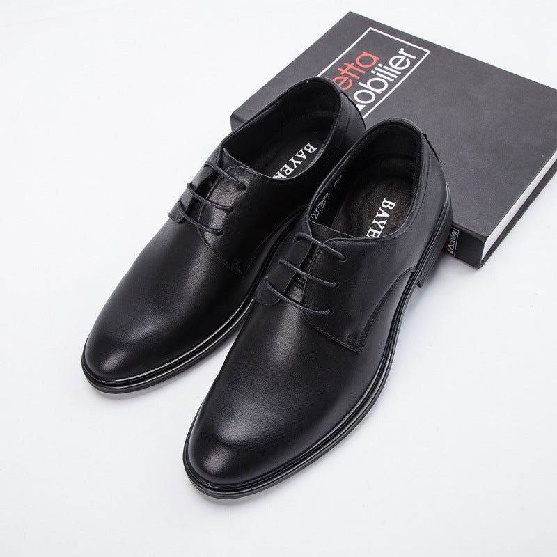 Men's Autumn Business Low Glossy Soft Comfortable Leather Shoes