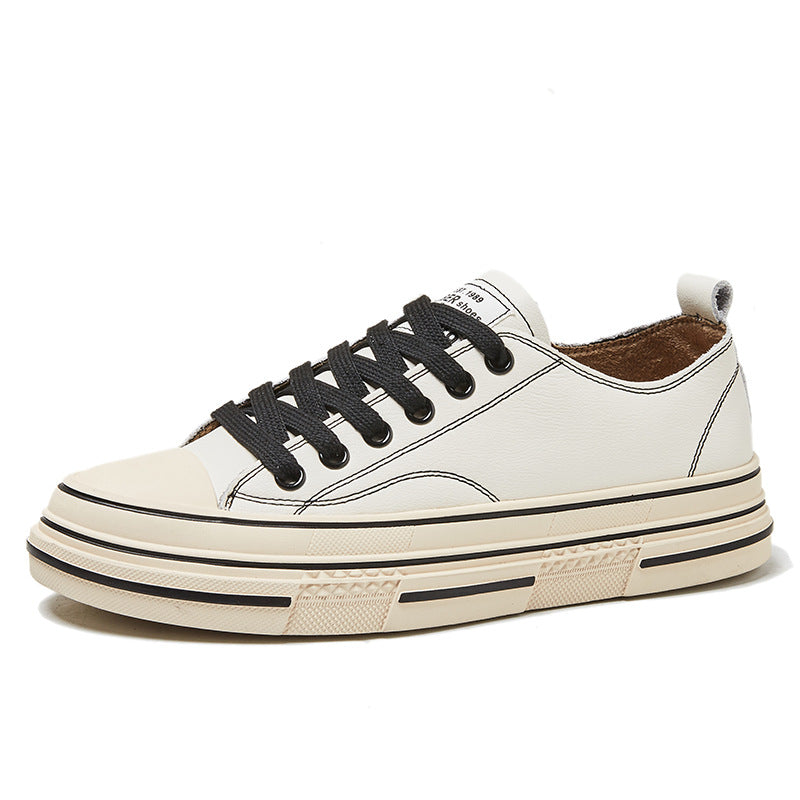 Women's Flat Black Board Sports White For Canvas Shoes