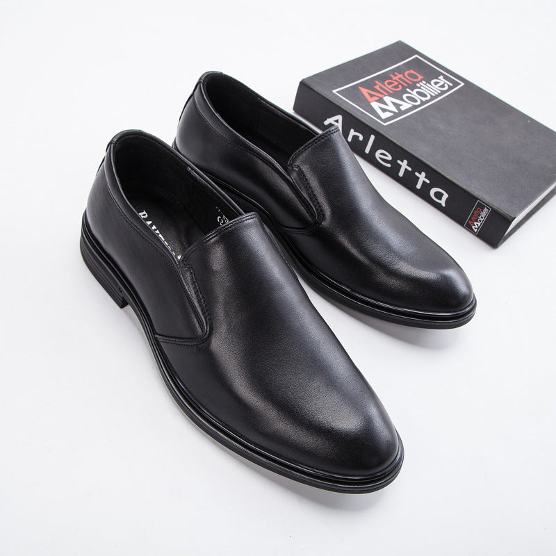 Men's Four Genuine Business Low Comfortable Soft Leather Shoes