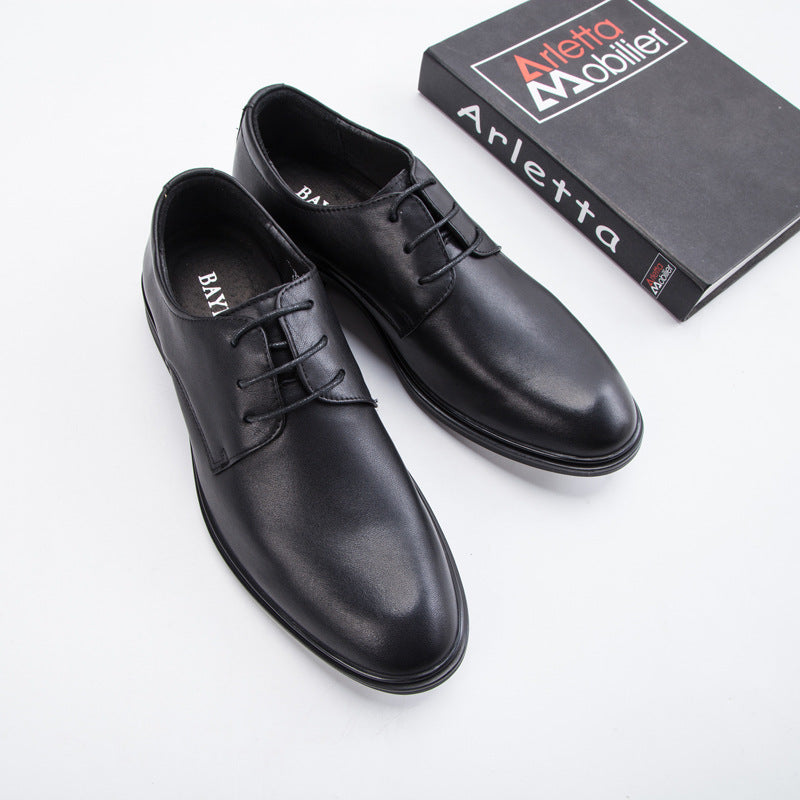 Men's Autumn Business Low Glossy Soft Comfortable Leather Shoes