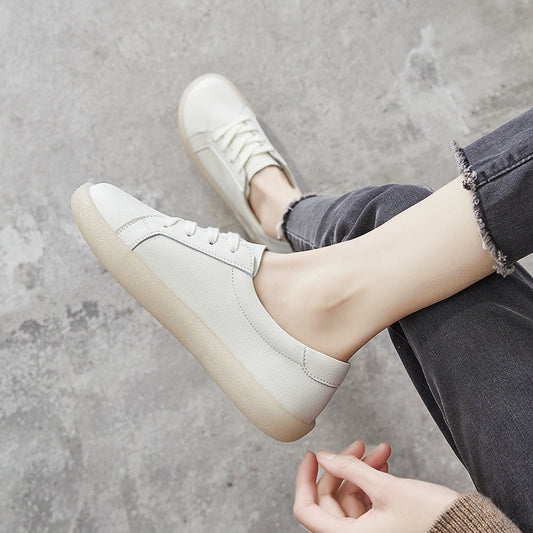 Women's Mori Genuine White Lazy Pregnant Flat Casual Shoes