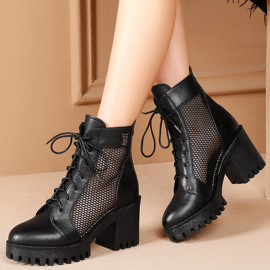 Spring High Mesh Chunky Platform Dr. Boots