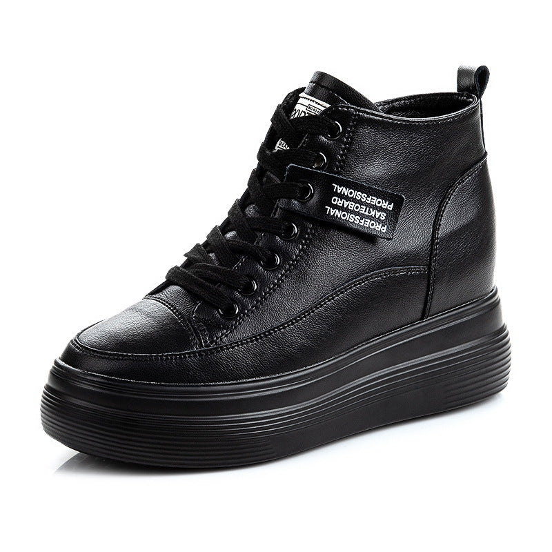 Women's Height Increasing Insole Autumn Muffin Platform Casual Shoes