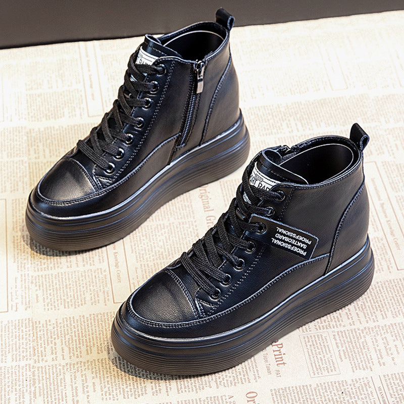 Women's Height Increasing Insole Autumn Muffin Platform Casual Shoes
