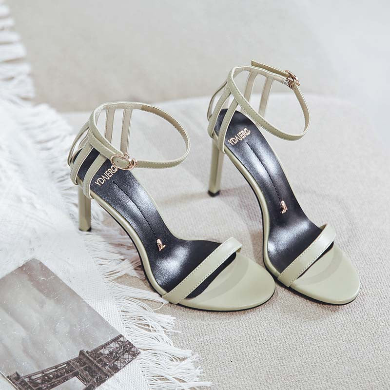Women's Summer High One Strap Black Fairy Sandals