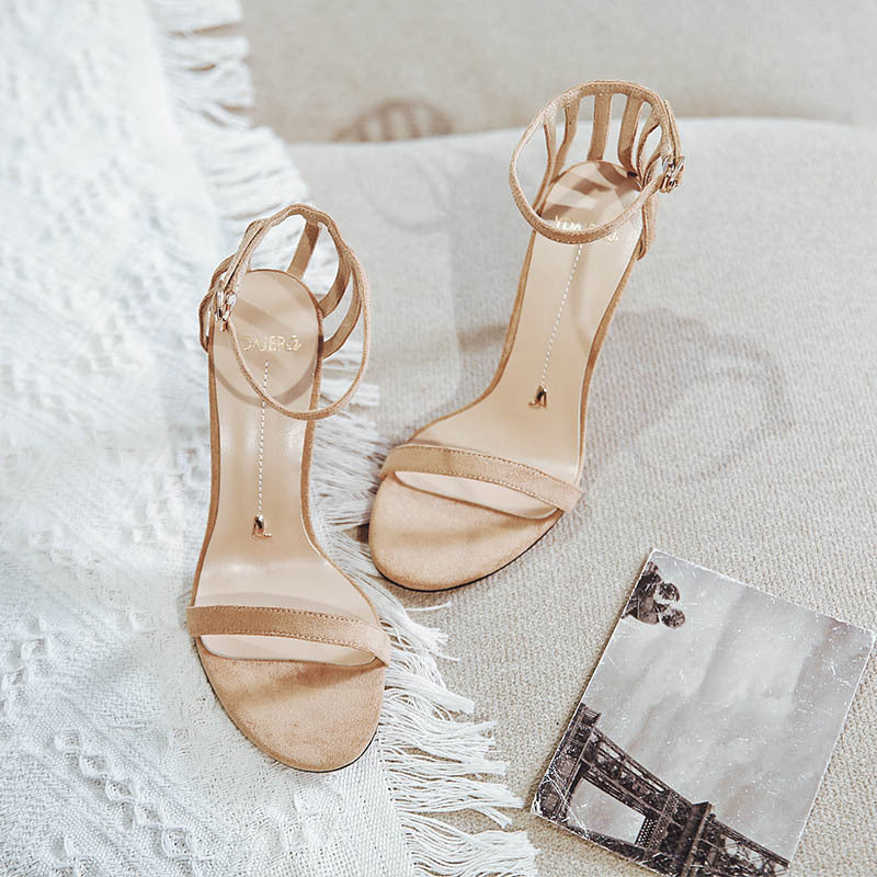 Women's Summer High One Strap Black Fairy Sandals