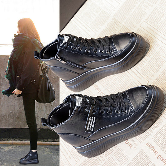 Women's Height Increasing Insole Autumn Muffin Platform Casual Shoes