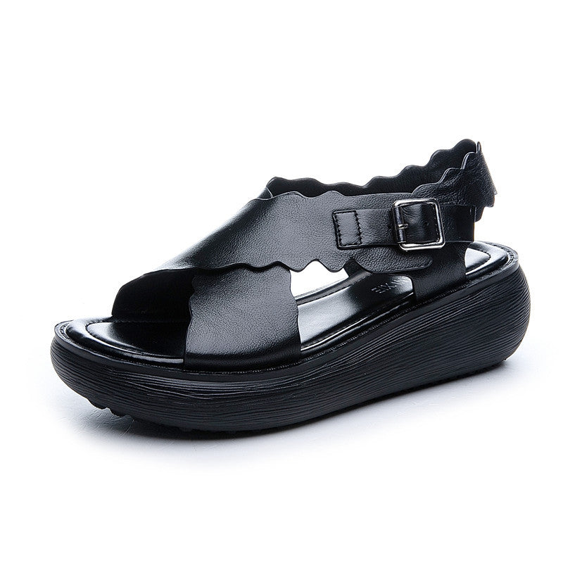Women's Flat Genuine Beach Platform Summer Sandals