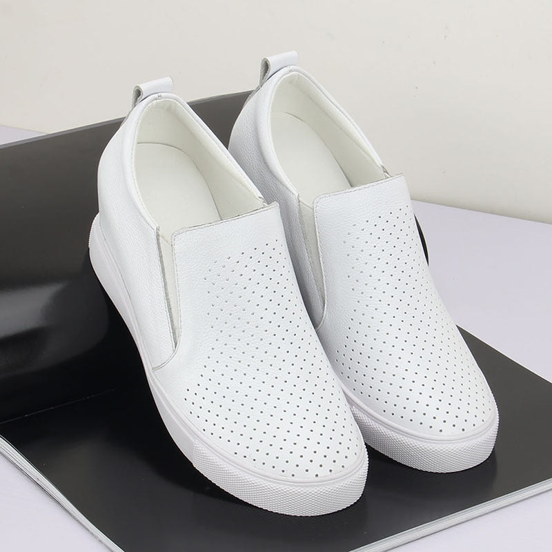 Women's Hole Hidden White Summer Authentic Wedge Casual Shoes
