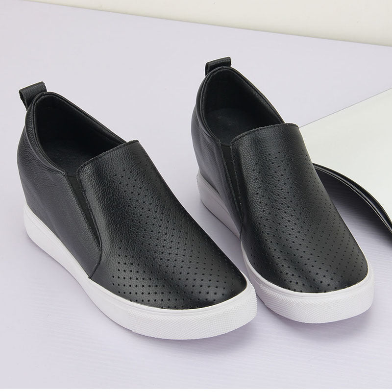 Women's Hole Hidden White Summer Authentic Wedge Casual Shoes