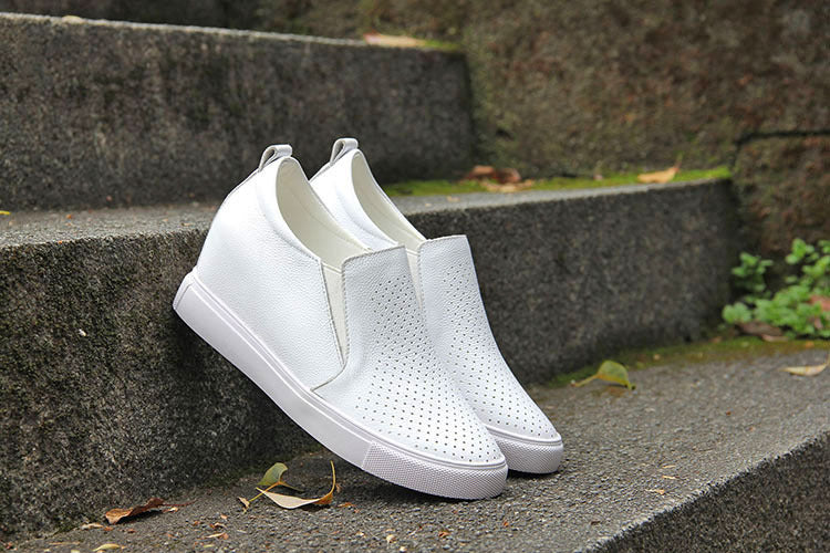 Women's Hole Hidden White Summer Authentic Wedge Casual Shoes