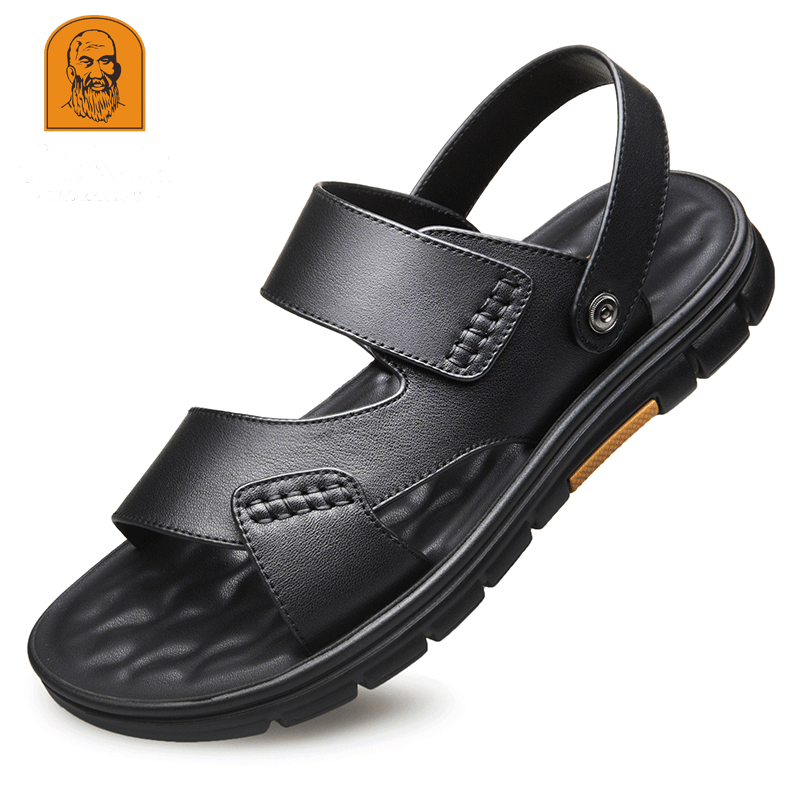 Men's Old Head Summer Genuine Beach Soft Sandals