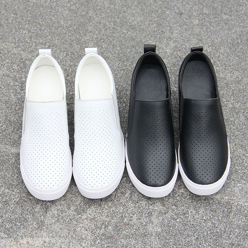 Women's Hole Hidden White Summer Authentic Wedge Casual Shoes