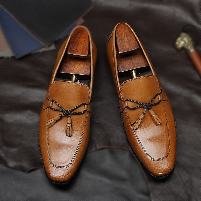 Men's Source Tassel Cowhide Plus Size Comfortable Men's Shoes