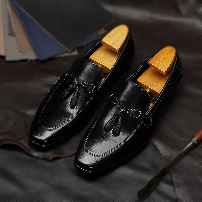 Men's Source Tassel Cowhide Plus Size Comfortable Men's Shoes