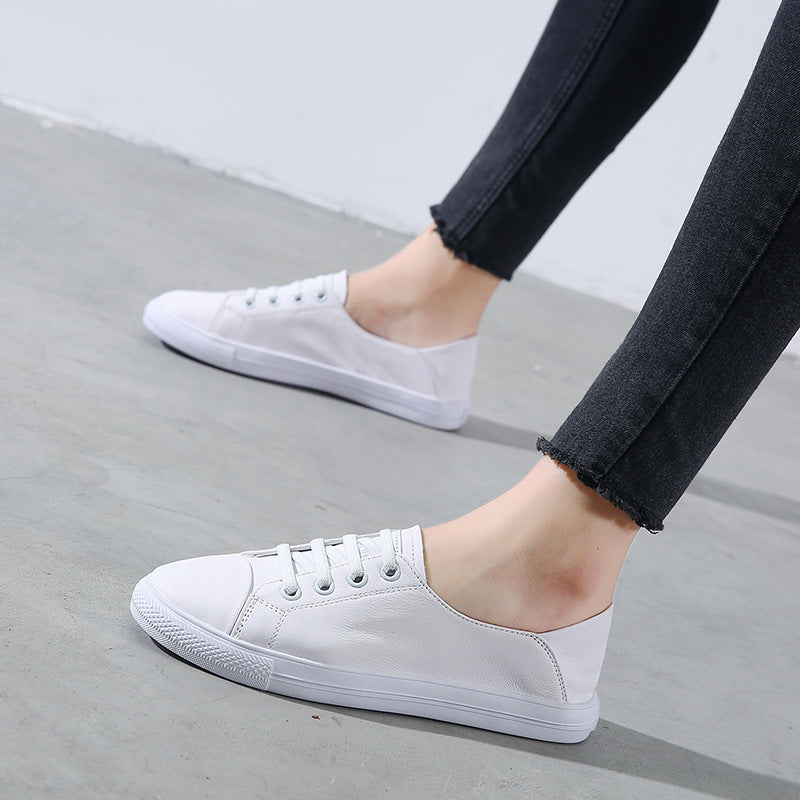 Women's Slip-on Summer Low-cut Authentic White Flat Sneakers