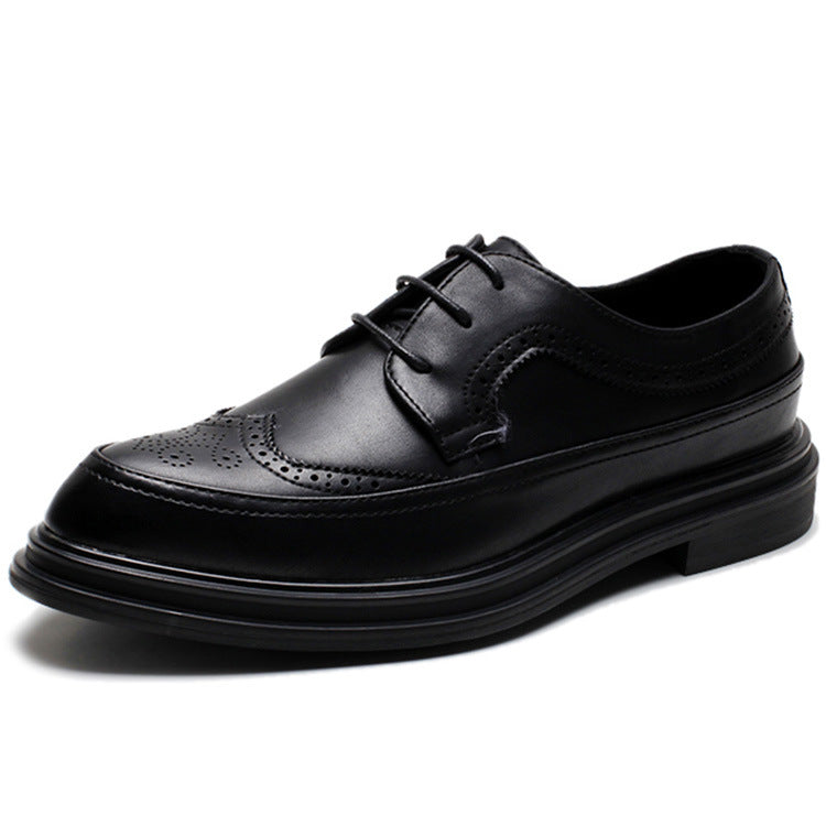 Men's British Brogue Business Formal Wear Korean Leather Shoes