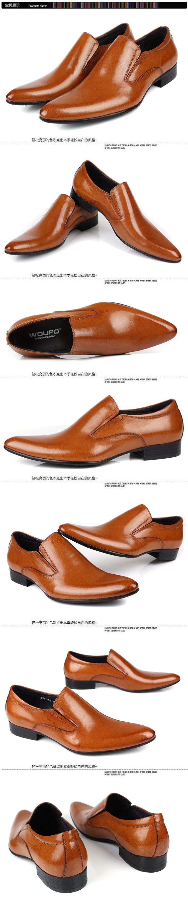 Toe Top Layer Cowhide Slip-on Business Formal Wear European Leather Shoes