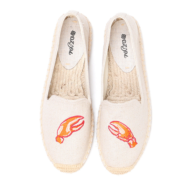 Women's Classic Style Fisherman Flat Spring Lazy Canvas Shoes