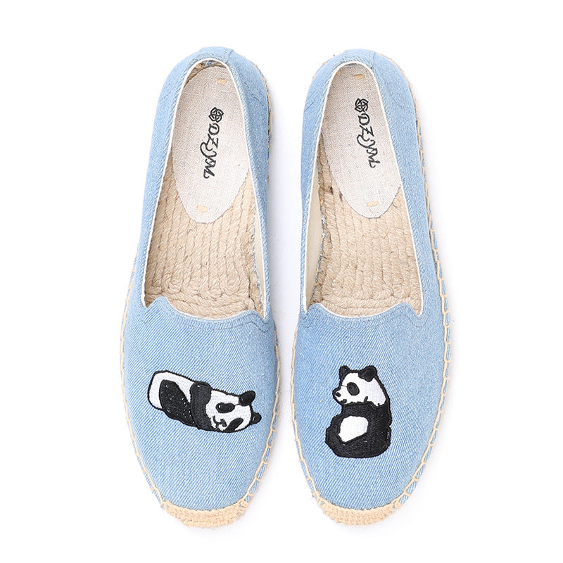 Women's Classic Style Fisherman Flat Spring Lazy Canvas Shoes