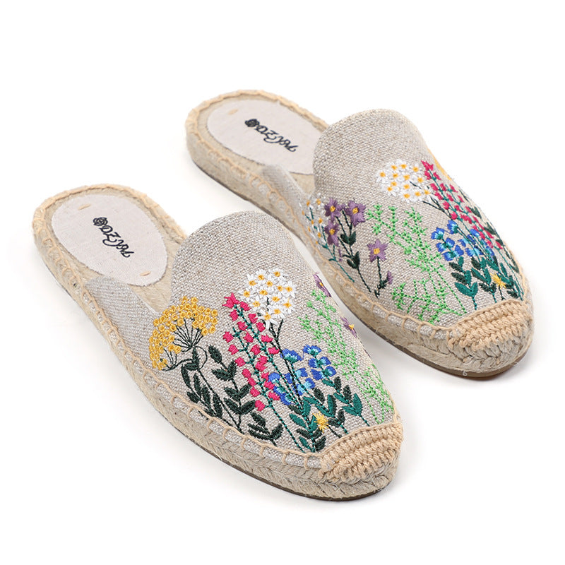 Women's Half Fisherman Flat Bottom Slip-on Lazy Sandals