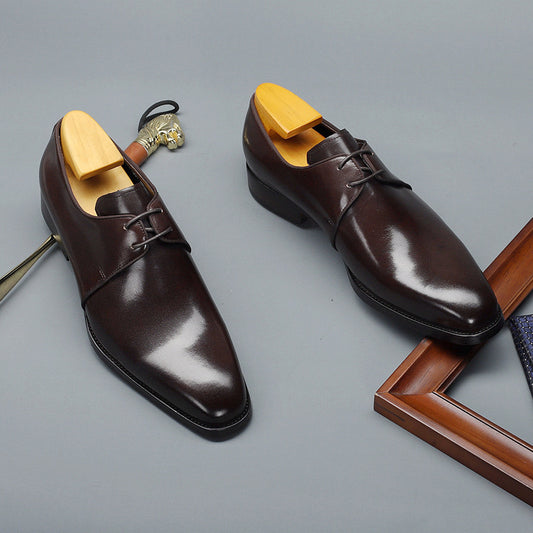 Men's Source Business Formal Derby Cowhide Plus Leather Shoes