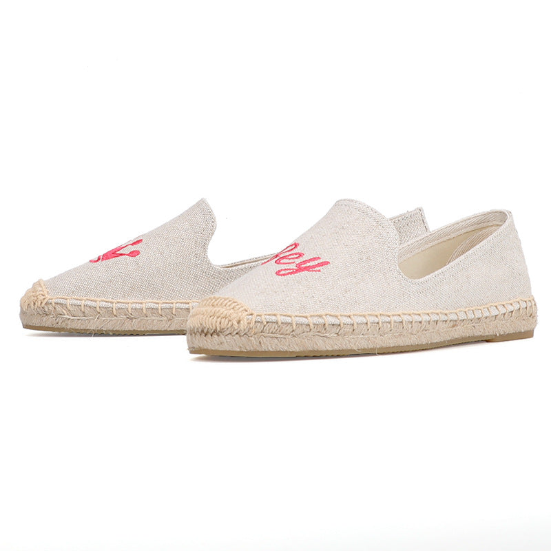 Women's Classic Style Fisherman Flat Spring Lazy Canvas Shoes
