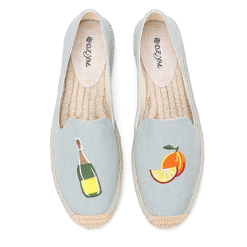 Women's Thick Bottom Classic Style Increased Linen Edge Canvas Shoes