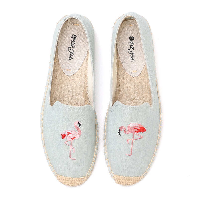 Women's Classic Style Fisherman Flat Spring Lazy Canvas Shoes
