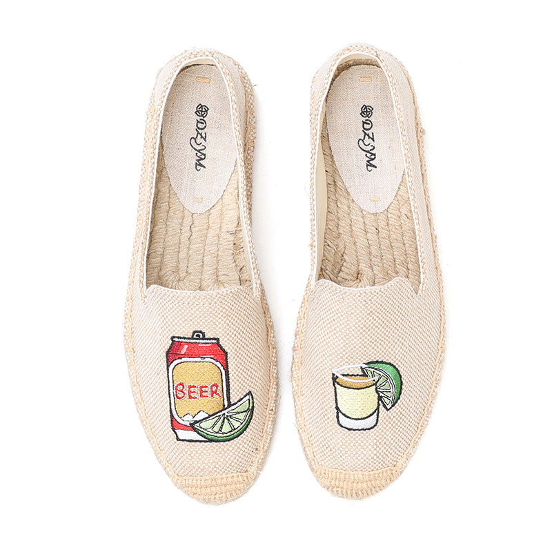 Women's Thick Bottom Classic Style Increased Linen Edge Canvas Shoes