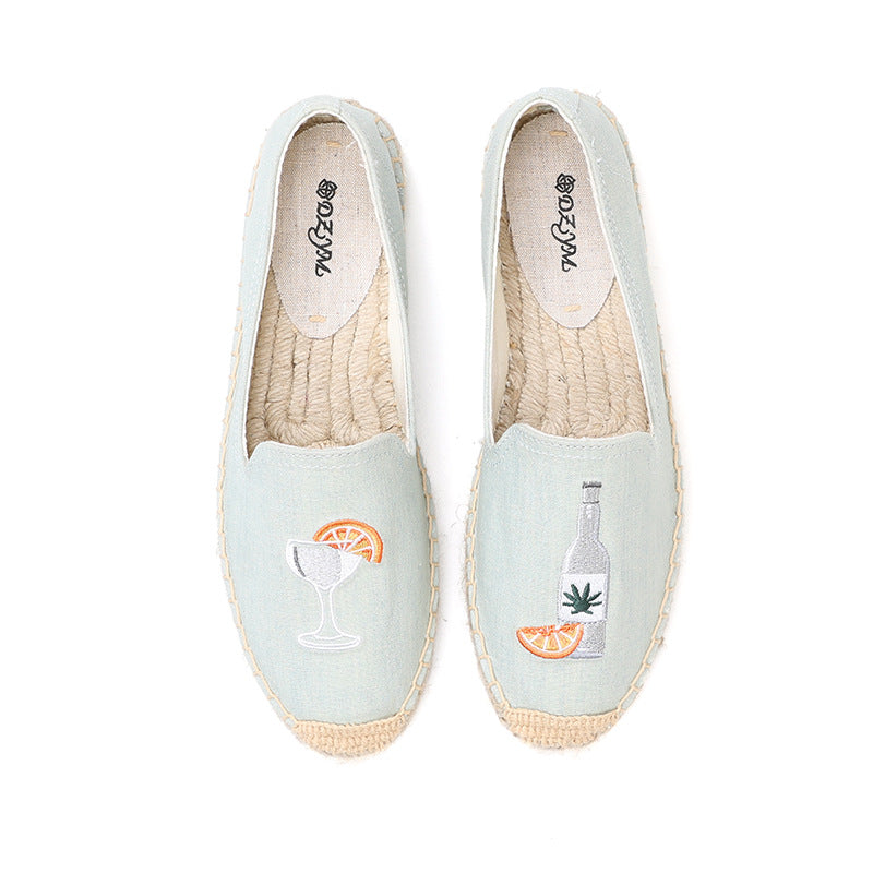 Women's Thick Bottom Classic Style Increased Linen Edge Canvas Shoes