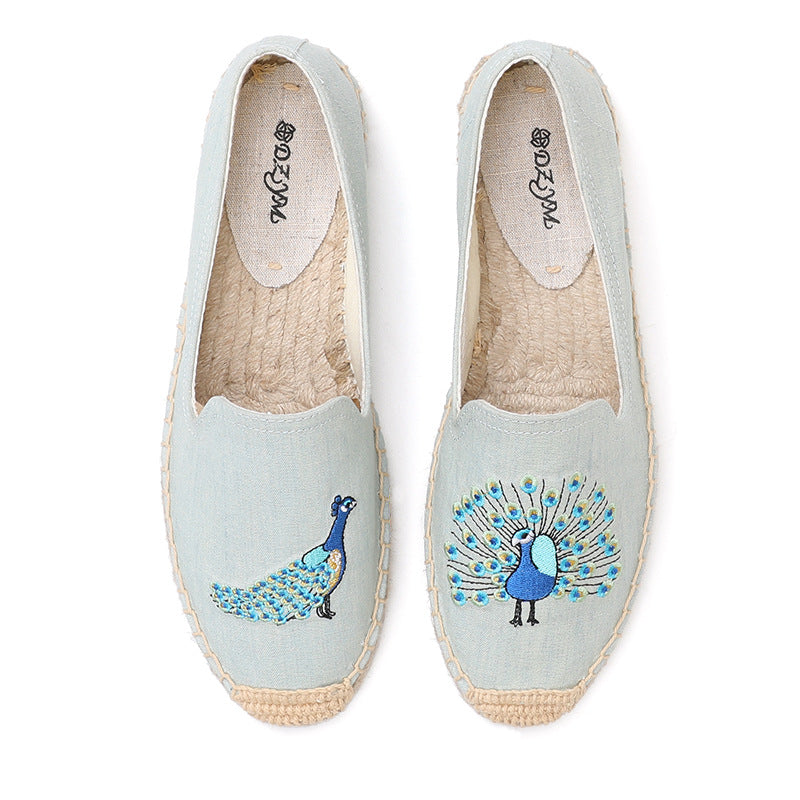 Women's Classic Style Fisherman Flat Spring Lazy Canvas Shoes