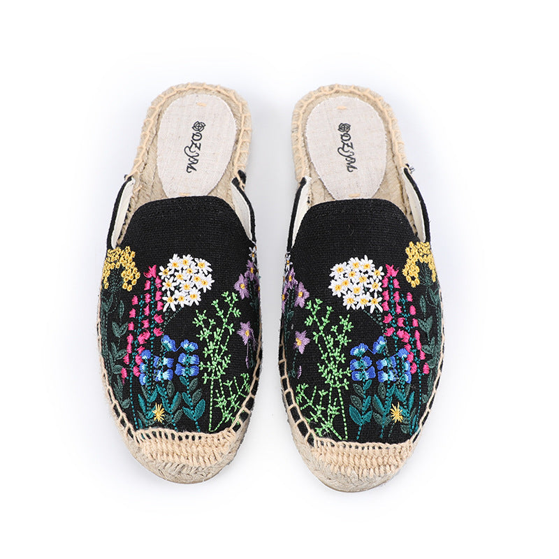 Women's Half Fisherman Flat Bottom Slip-on Lazy Sandals