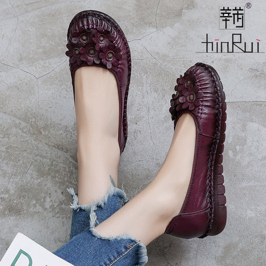 Women's Pumps Soft Comfortable Beef Tendon Bottom Leather Shoes
