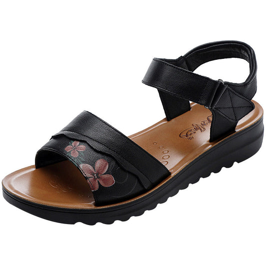 Women's Printed Velcro For The Old Soft Sandals