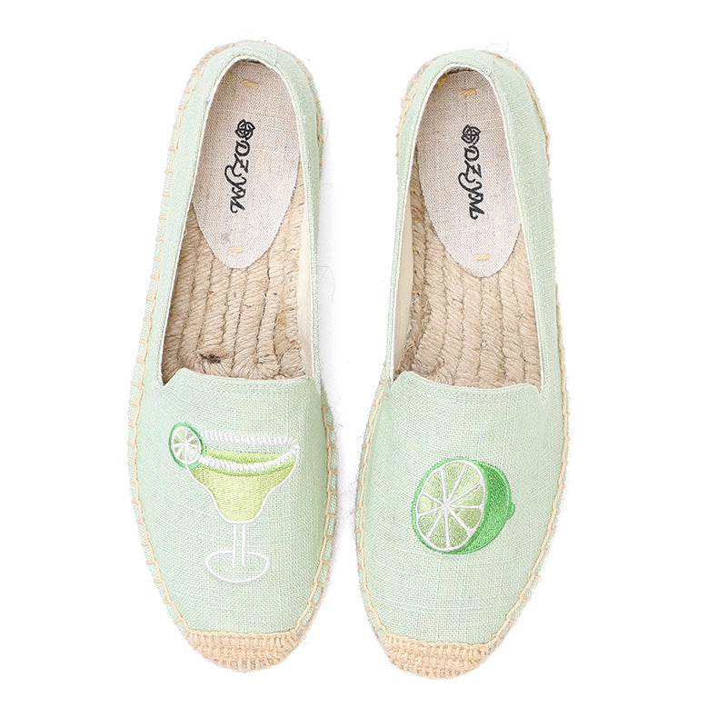 Women's Thick Bottom Classic Style Increased Linen Edge Canvas Shoes
