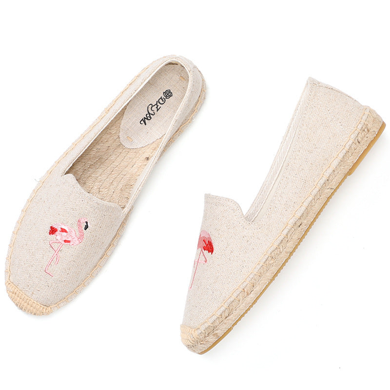 Women's Classic Style Fisherman Flat Spring Lazy Canvas Shoes