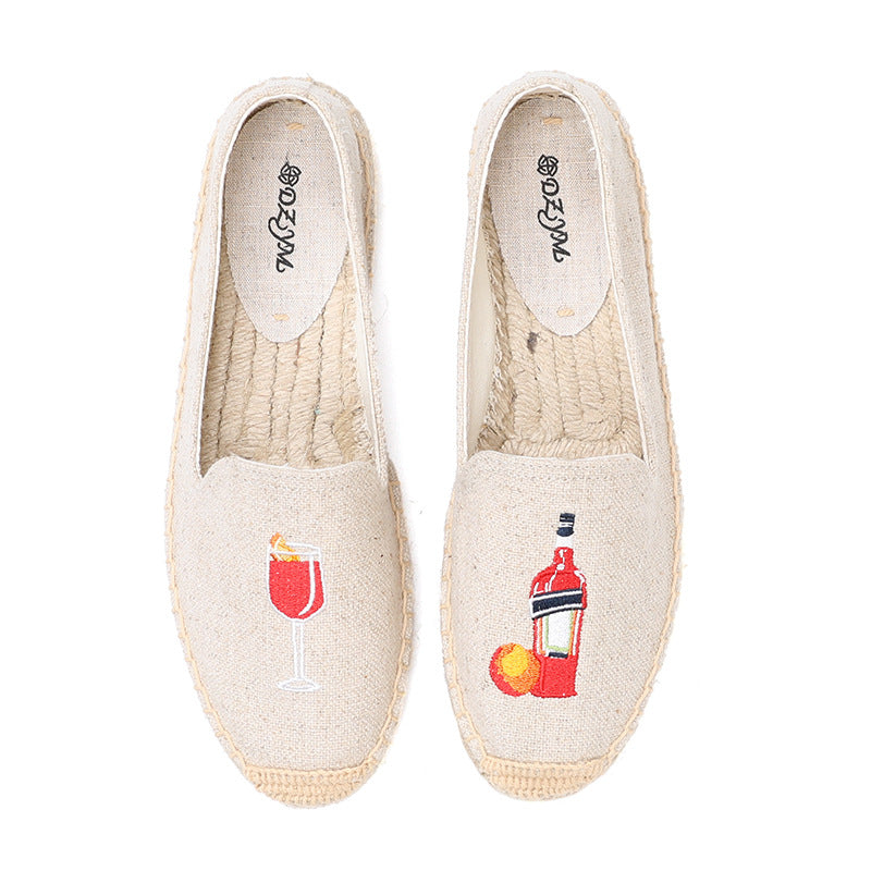 Women's Thick Bottom Classic Style Increased Linen Edge Canvas Shoes