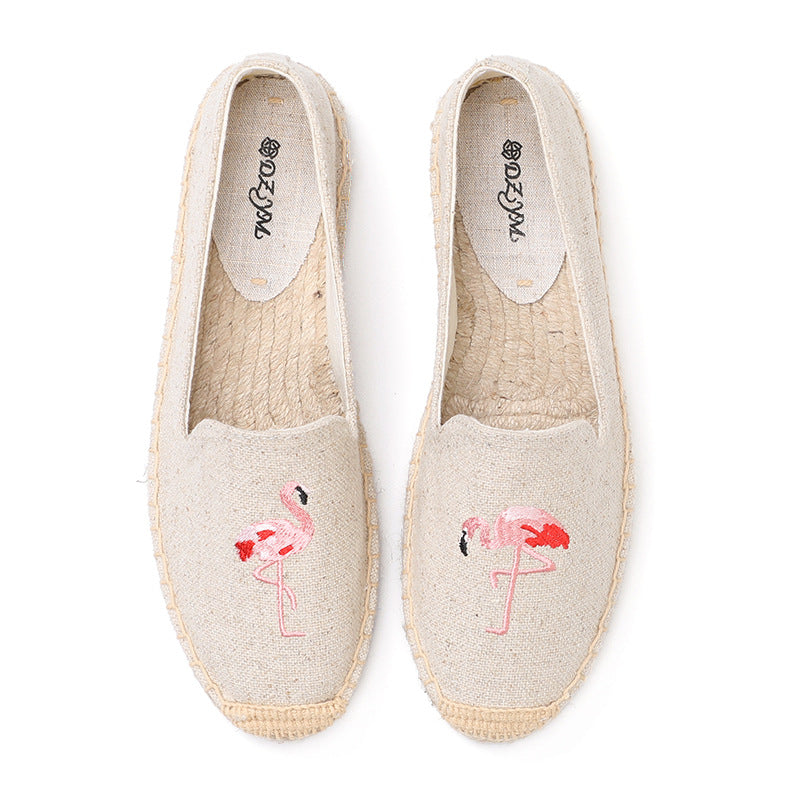 Women's Classic Style Fisherman Flat Spring Lazy Canvas Shoes