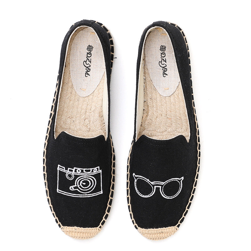 Women's Classic Style Fisherman Flat Spring Lazy Canvas Shoes