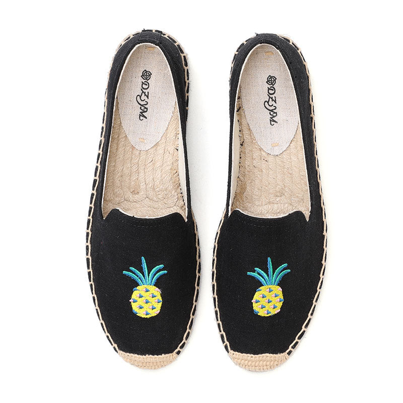 Women's & Men's Flat Classic Style Slip-on Linen Straw Canvas Shoes