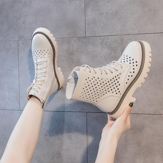 Women's Style Chunky Hole Genuine High Summer Sandals
