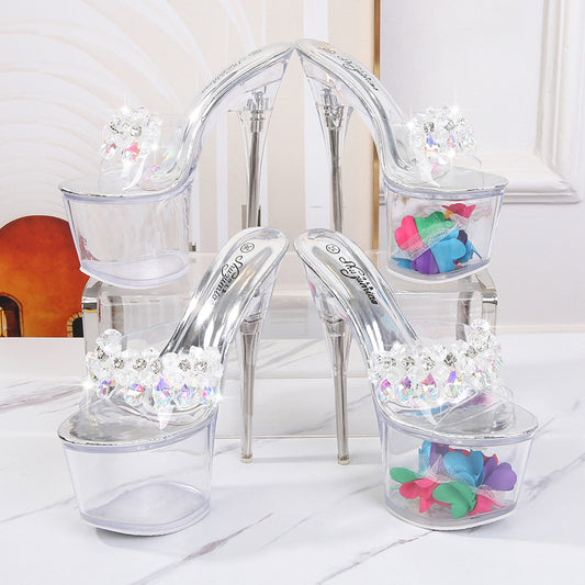 Women's Super High Stiletto Waterproof Platform For Heels