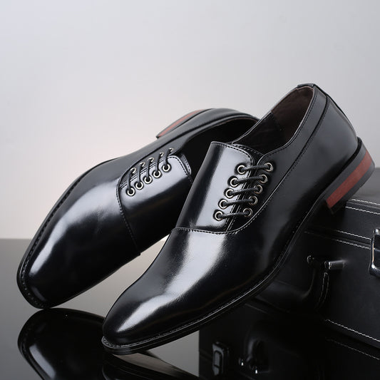 Men's British Style Fashion Trend Single Business Leather Shoes
