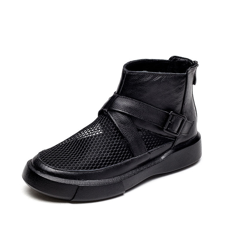 Women's Hollow Cross Mesh Ankle Soft Bottom Boots