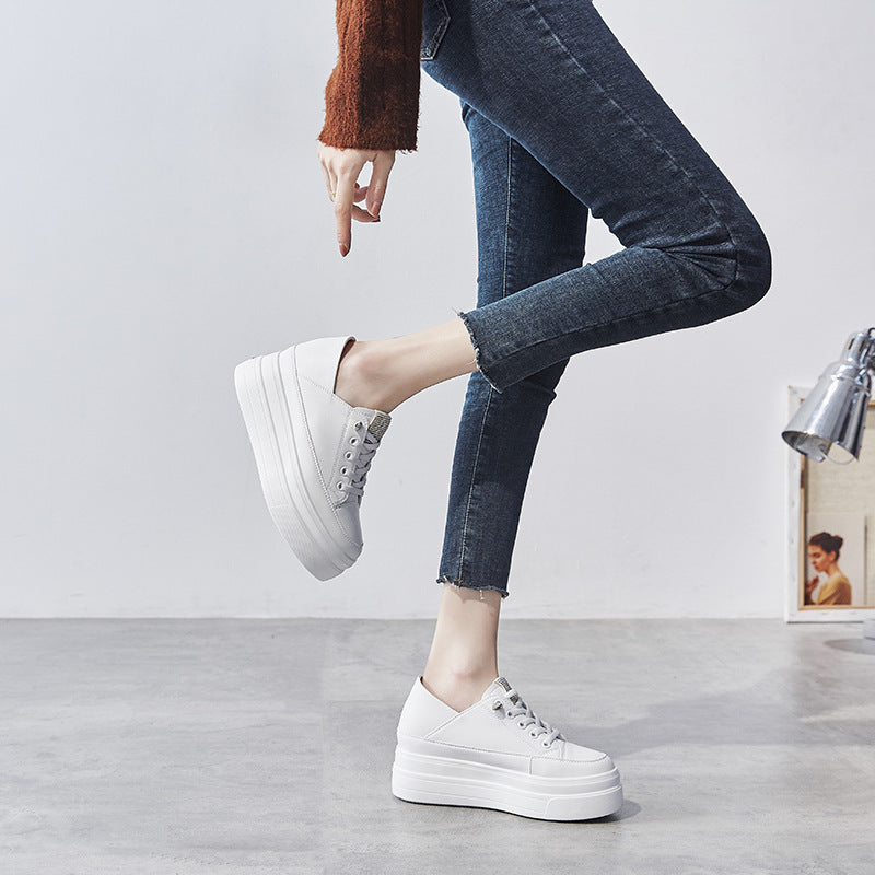 Women's Muffin Thick Bottom Breathable Small Height Sneakers