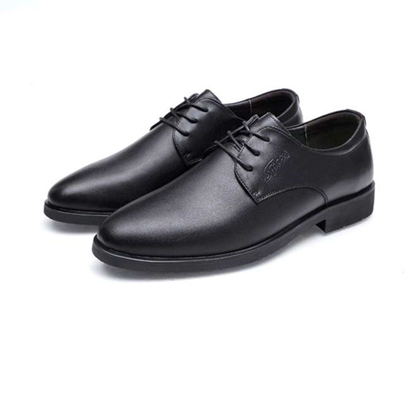 Men's Business Round Head Breathable Formal Wear Korean British Leather Shoes