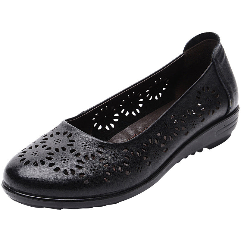 Women's Summer Genuine Flat-heeled Mom Soft Soled Sandals